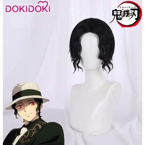 Dokidoki Anime Demon Slayer: Kimetsu no Yaiba Cosplay Kibutsuji Muzan Wig Men Heat Resistant Kibutsuji Muzan Coslay Wig