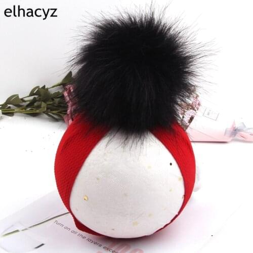 New Winter Big Bow Turban Head Wraps Top Knot Headband for Kids New Arrival Elastic Hair Band Girls Cute Ball Hair Accessories