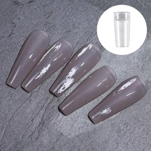 Transparent Double Head Nail Stamper Non-Deformed with Scraper Silicone Seal Nail Stamping Printing Tips Tool for Manicure