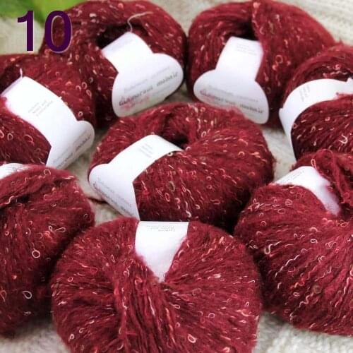 Sale 8ballsX50gr Luxury Fluffy Soft NEW MOHAIR Shawls Hand Knit Crochet Yarn Crimson 825-10-8