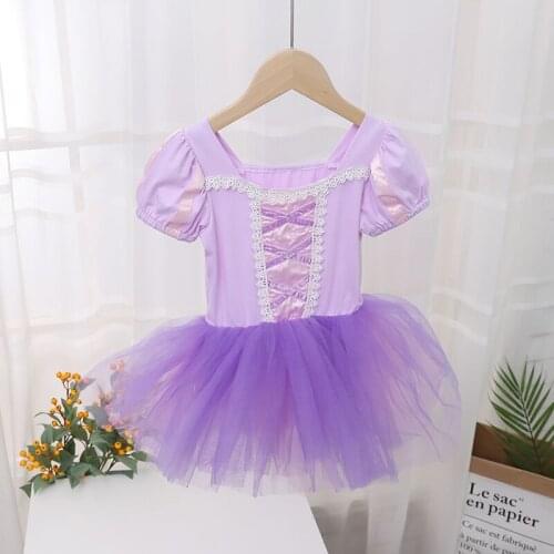 Ruifglasb Kids Girls Ballet Tutus dress Princess Rapunzel Clothes Dress Up Purple Dance Costumes Cosplay Bodysuit