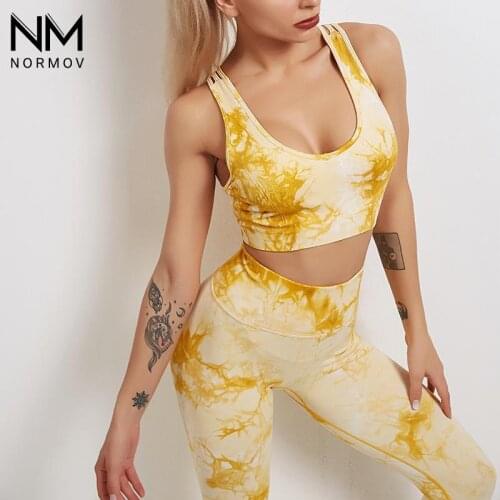 NORMOV Sexy Women Bras Back Hollow Beautiful Back Sports Bralette Push Up Comfort Without Steel Ring Fitness Bras Women