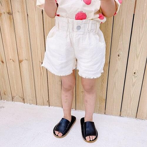 Korean Style Denim Shorts for Girls Summer Kids Hot Shorts Casual White Children Shorts BC886