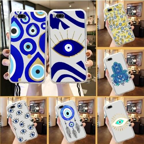 Nazar Boncuğu Evil eye Phone Case For Xiaomi Mi Max Note 3 A2 A3 8 9 9T 10 Lite Pro Ultra transparent silicone back pretty shell
