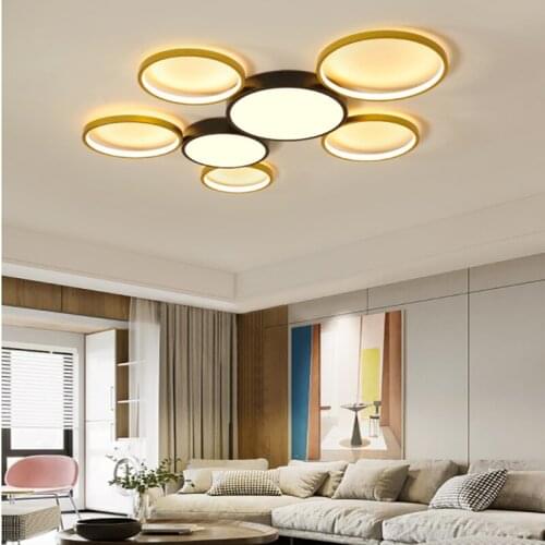 Nordic modern living room LED ceiling lamp bedroom lamp restaurant LED chandelier hotel lamp round LED lamp factory direct sales