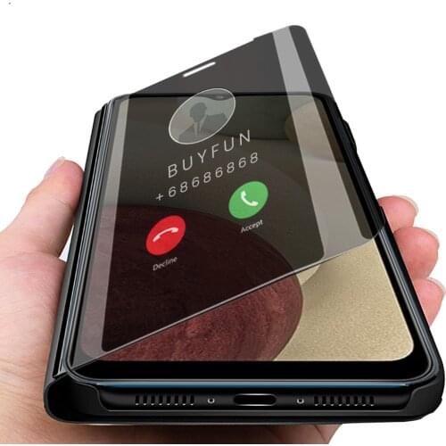 Smart mirror filp phone case for samsung galaxy a12 a 12 12a 6.5" A125F shock-proof stand book shell coque sansung galaxi a12