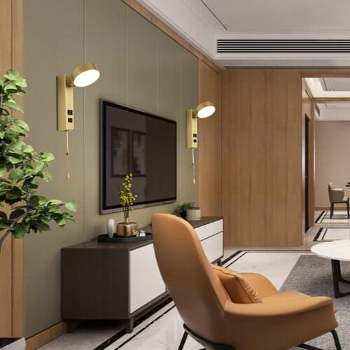 Indoor wall lamp metal led lights decoration for wall lighting living room bedside bedroom light with USB charging connector