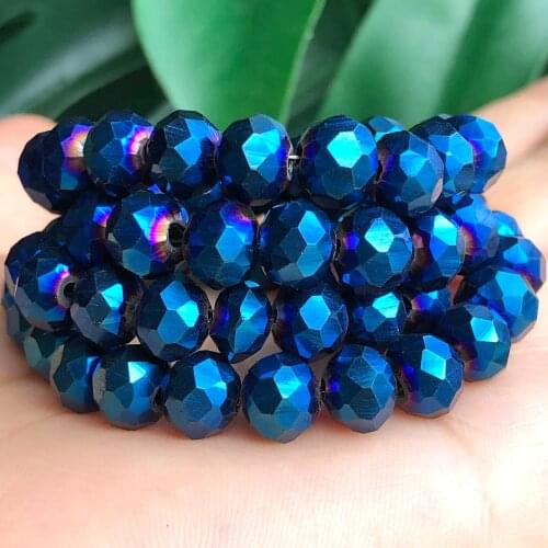 High Quality Shining Dark Blue Austria Rondelle Crystal Glass Bead Faceted Loose Spacer Beads For Jewelry Making Diy Bracelets