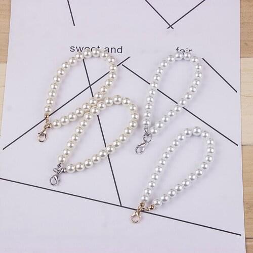 Women Peal Beads DIY Pearl Keychain For Girls Gift Handbags Peal Beads Keyring For Jewelry Making Accessories