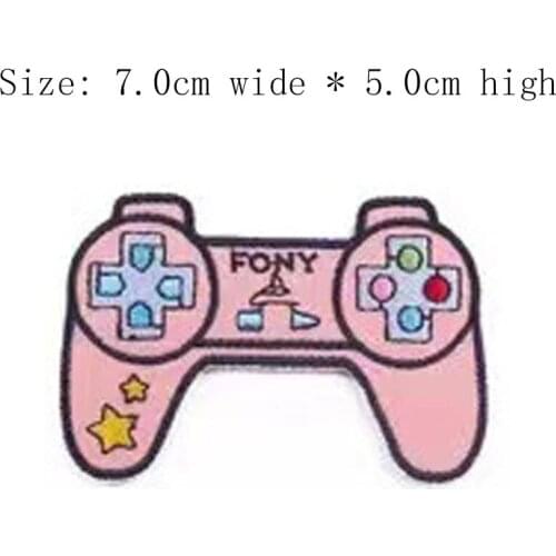 1pc Free Shipping Pink Game 7cm Wide Embroidery Patch Iron On Sew On/Sticker/Stars/Relax With Family/Friends/Round
