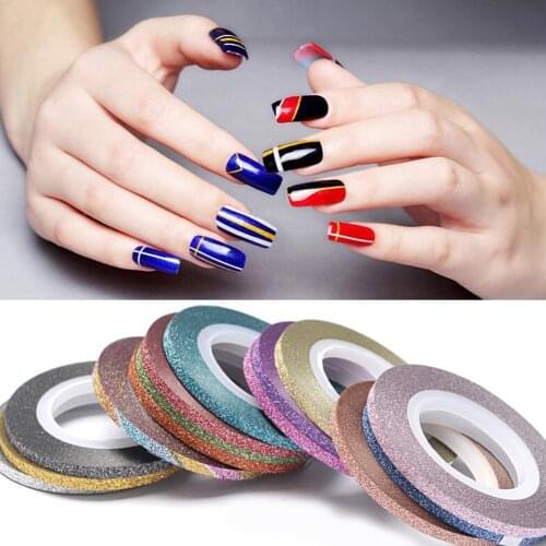 10Pcs/Set 20m Fashion Scrub Nail-Striping Manicure Tape Line DIY Nail Decal Tool