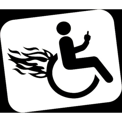11.4*9.6cm Wheel Chair Sticker Decal Funny Vinyl Car Bumper Vinyl Decals Funny Car JDM Drift Vinyl Decal Sticker