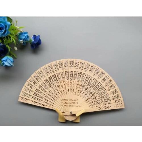 120Pcs Personalized Engraved Wood Folding Hand Fan Wooden Fold Fans Party Decoration Baby Shower Wedding Gift Favor For Guests