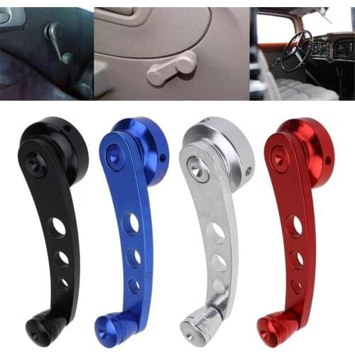 2pcs Aluminum Alloy Universal Car Window Close Hand Crank Handle Winder Riser Replacement Manual Auto Window Glass Closer