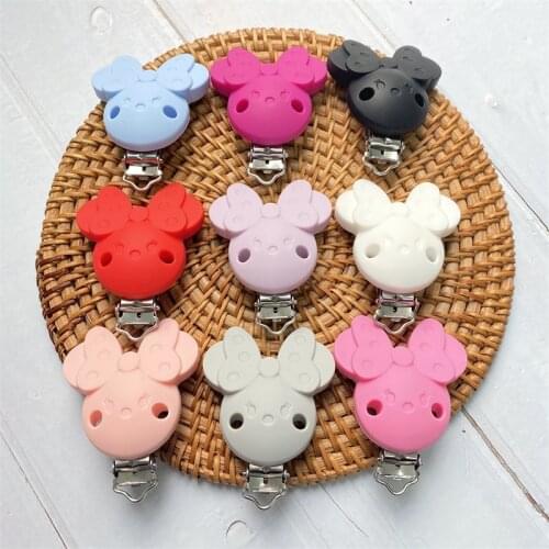 3pcs Minnie Shaped Baby Pacifer Clip Perle BPA Free DIY Baby Soother Nursing Dummy Draft Teethiing Toys Clips