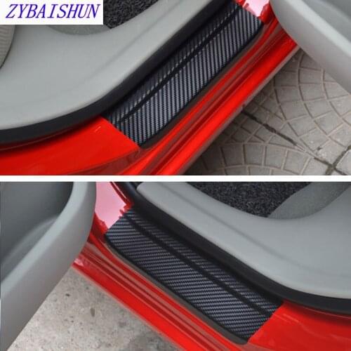 4pcs Carbon Fiber Look Car Door Shield Anti-Scratch Protector Extractors Car Anti-kick Sticker for Volvo S40 S60 S80 XC60 XC90