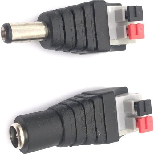 5pcs DC Male +5 pcs DC Female connector 2.1*5.5mm DC Power Jack Adapter Plug Connector for 3528/5050/5730 single color led strip