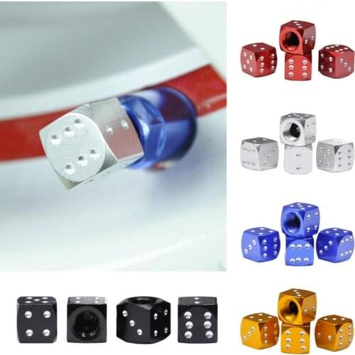 50% Hot Sales 4Pcs Dice Design Dust Valve Caps Motorcycles Electric Cars Tyre Tire Stem Cover