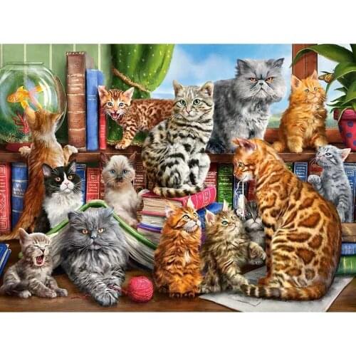 5D Diy Diamond Painting Embroidery Cat Rhinestone Picture Animal Full Square Round Drill Cross Stitch Mosaic Handwork Home Decor