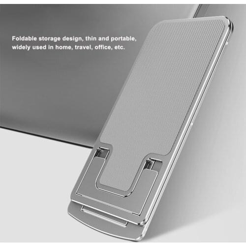 7-level Height Adjustable Phone Stand Folding Ultra-thin Aluminum Alloy Portable Phone Holder for Phone/12inch Tablet Holder