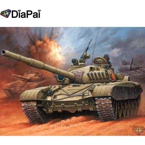 DIAPAI 5D DIY Diamond Painting 100% Full Square/Round Drill "Tank landscape" Diamond Embroidery Cross Stitch 3D Decor A22344