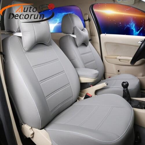 AutoDecorun PU leather car seats cushion for volkswagen Passat R36 seat covers set seat supports accessories auto headrest cover