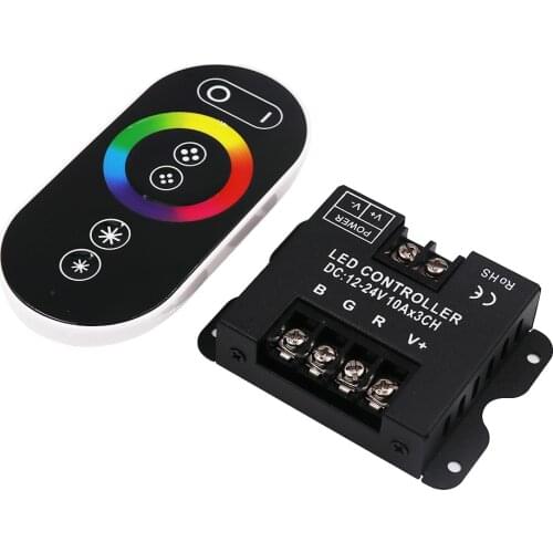 DC12-24V 10Ax3CH RGB LED Controller 30A RF Wireless Full Touch Remote 360W RGB LED Controller for 5050 2835 RGB LED Strip Light
