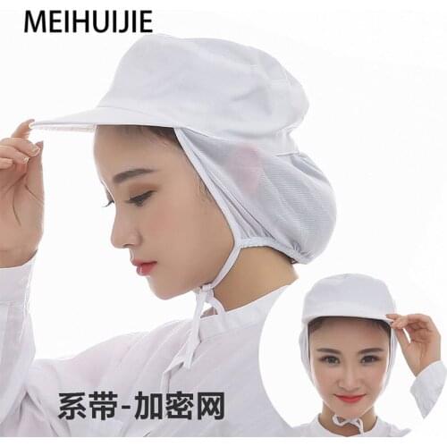 Food work hat/Shawl hat Adjustable summer Unisex workshop dustproof work hat white Net Hat Chef Hats Bakery Baking Breathable