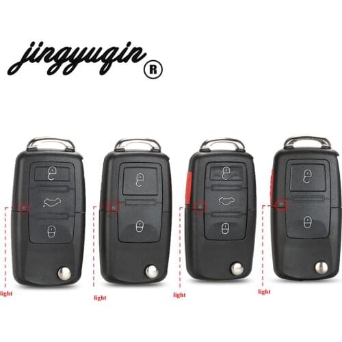 Jingyuqin 2/3/4 Buttons Flip Folding Car Remote Key Shell For VW Volkswagen Golf Mk6 Tiguan Polo Passat CC SEAT Fob