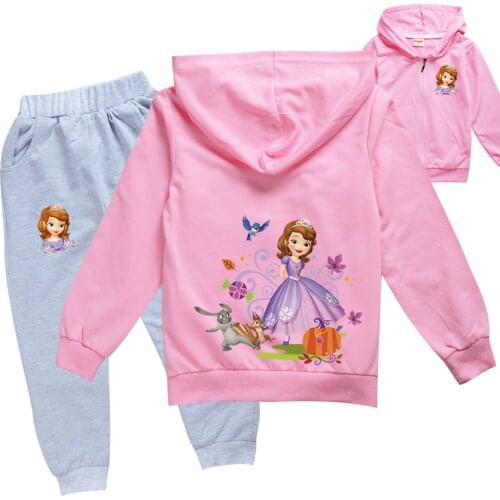 Sofia Baby Clothing Sets Cotton Sport Suit Boy Girl Spring Autumn Hoodies Coat Pant 2pcs set Costumes Kids Clothes