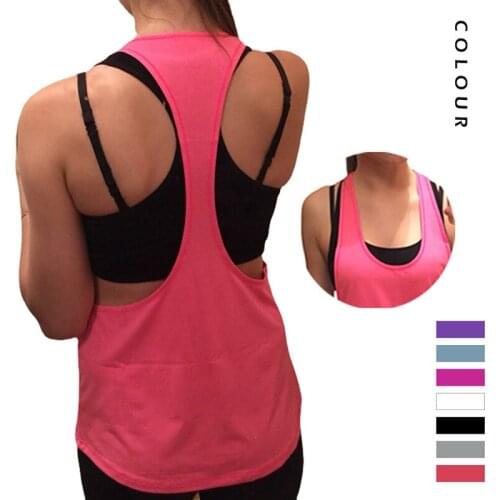 Racerback Tank Top for Summer Sports Fitness Tops Loose Fitting Womens Shirts Vests 2021 Gym Clothes Sport Female Yoga Clothing