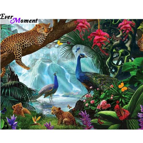 Diy diamond painting animal cross stitch kit crystal square diamond sets unfinished Diamond embroidery mosaic Peacock ASF084