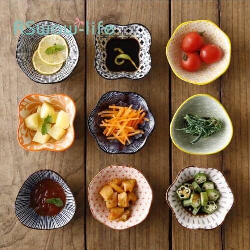 4Pcs Glazed Ceramic Tableware Home Creative Pickles Dish Seasoning Small Dishes For Kitchen Utensils