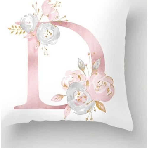 26 English Alphabet Pattern Cushion Cover Home Fabric Pillow Cover 45*45cm For Sring, Summer Autumn Winter