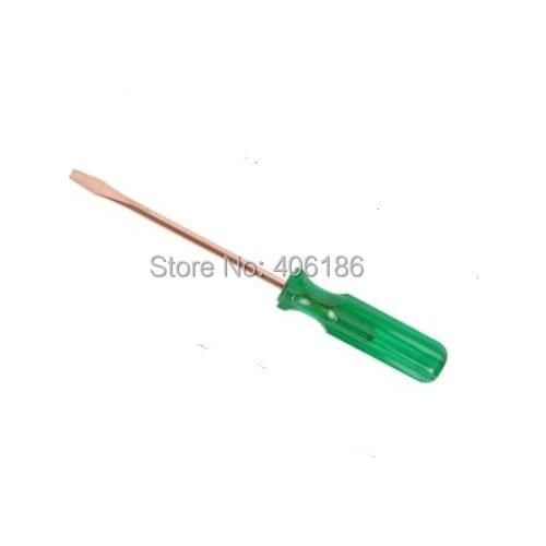 Non sparking 8*200mm Minus or Slotted Screw Driver,Beryllium Copper,Plastic Handle,Explosion proof Safety Tool