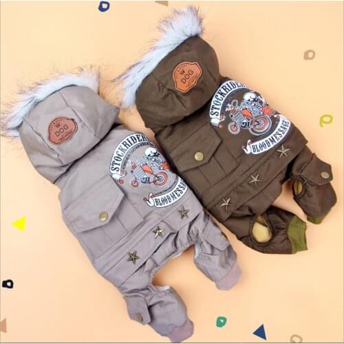 Pet Dog Clothes Winter Warm Dog Green Coat Jumpsuit Thicken Pet Clothing For Yorkshire Teddy Dogs Costume Puppy Clothes Jackets