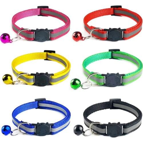 Collier Pour Chiot Collar For Cats Necklace For Cats Collar With Bell Colar Cute Paw Print Adjustable Nylon Ribbon Neck Strap