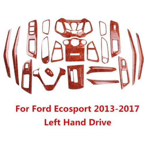Wood Grain Car Window Control Door Handle Panel Cover Armrest Sticker Moulding Trim for Ford Ecosport 2013 2014 2015 2016 2017