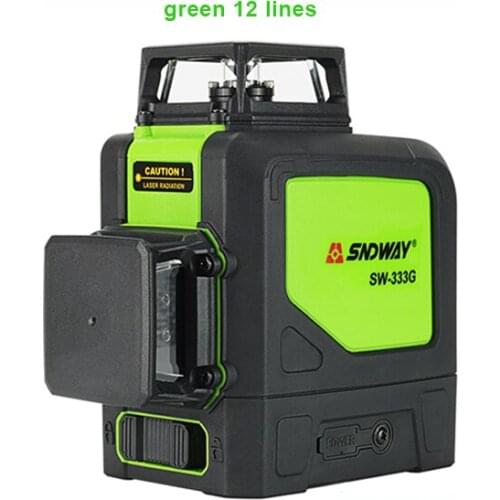 Easy to use Construction tool sndway SW-333G 3D green 12 lines nivel laser level