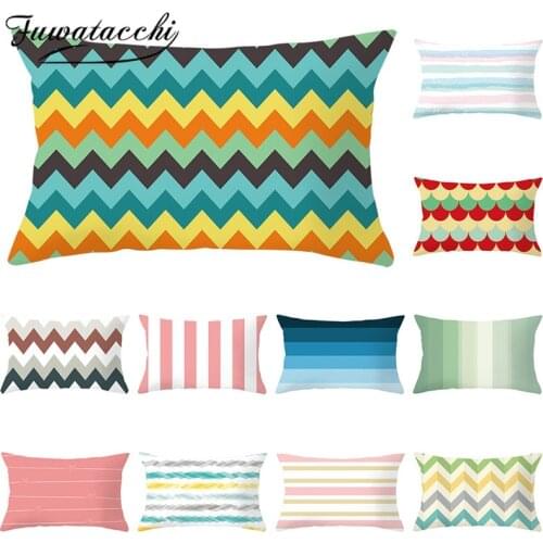 Fuwatacchi Rectangle Polyester Cushion Covers Geometric Wave Throw Pillow Covers for Home Sofa Decoration Pillowcases 30*50cm
