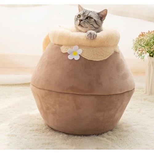 Foldable Pet Cat Tent House Kennel Winter Warm Nest Soft Sleeping Pad Animal Cat Cave Sleeping Mat Nest Kennel Pet Cat