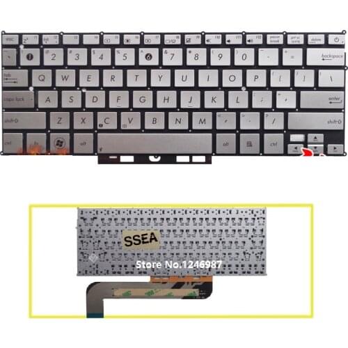 SSEA Brand new Laptop US Keyboard For ASUS UX21 UX21E UX21A Silver Keyboard no frame