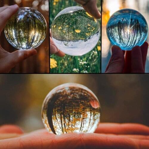 Photography Glass Crystal Ball 40/50mm Sphere Photography Props Shooting Photo Gift Ball Clear Artificial Decor Round Lens D1T9