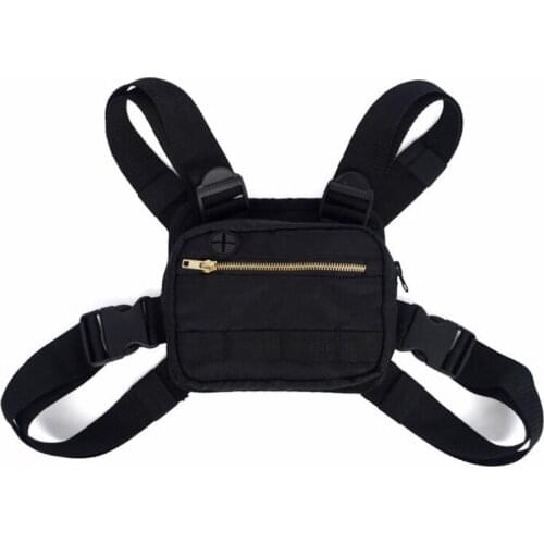 Convenient Balck Men Chest Bag Outdoor Tactical Streetwear Vest Chest Rig Bags Women Functional Waistcoat Chest Pack