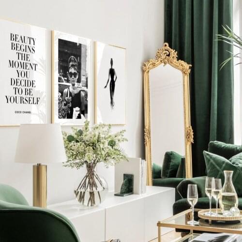 Nordic Vintage Posters And Prints Movie Star Woman Back View Quotes Wall Art Canvas Painting Decoration Pictures For Living Room