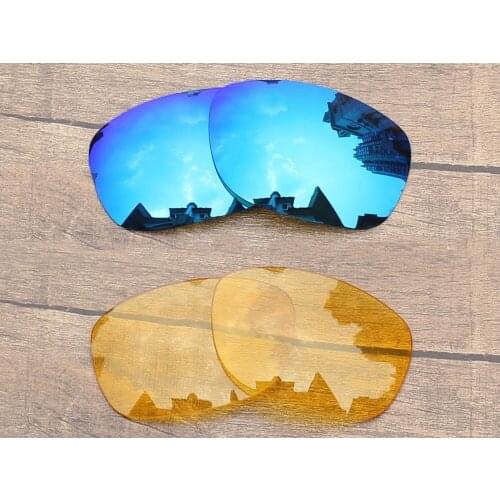 Vonxyz 2 Pairs Ice Mirror & Yellow Polarized Replacement Lenses for-Oakley Ten X Frame