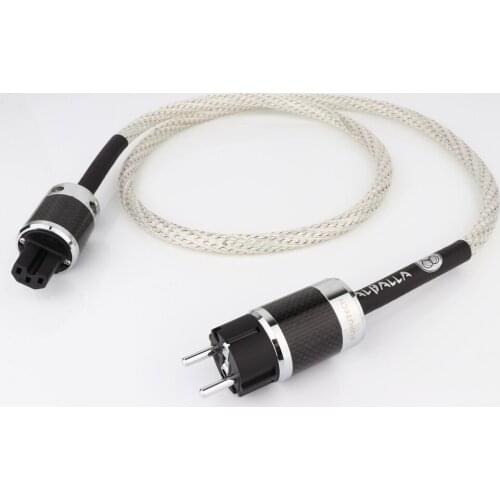 High Performance HiFi Vahalla Power Cord Amplifier CD Player Power Cord with Black Carbon Fibre Hifi Power Cable Audiophile