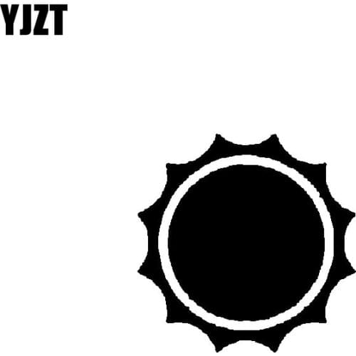 YJZT 14.3CM*14.3CM Nifty Minimalist Caricature Sun Artistic Delicate Vinyl Decal Car Sticker Black/Silver C19-1604