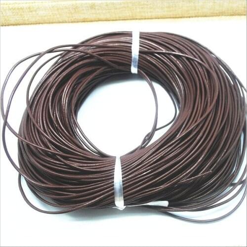 100 meters Genuine leather cords bracelets ropes brown and black colors jewely wire 2.0mm top fashion for charms men bracelet