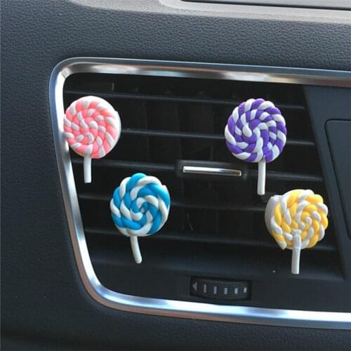 4 pcs Lollipop car air freshener Ladies car perfume clip Ornaments Exquisite car Lollipop styling air conditioner perfume